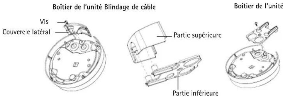 AXIS P3344 - Préparation du boîtier de l'unité (acheminement des cables le long du mur) - 1