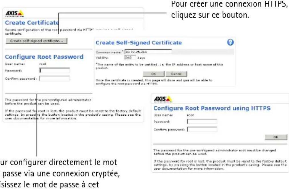 AXIS P3344 - Configuration du mot de passer - 1