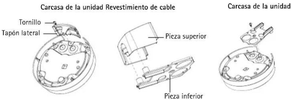 AXIS P3344 - Preparación de la carcaja de la unidad (pasando los cables a lo largo de la pared) - 1