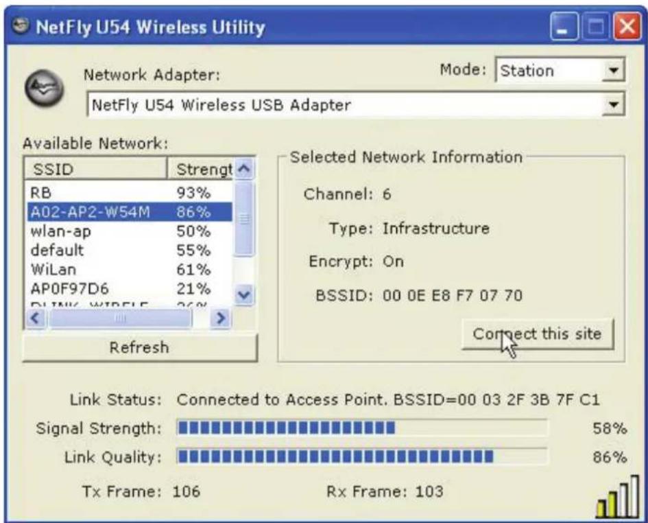 ATLANTIS-LAND NetFly USB 54 - Site Survey and Connection - 2