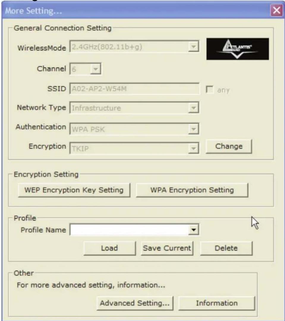 ATLANTIS-LAND NetFly USB 54 - Settings. - 1