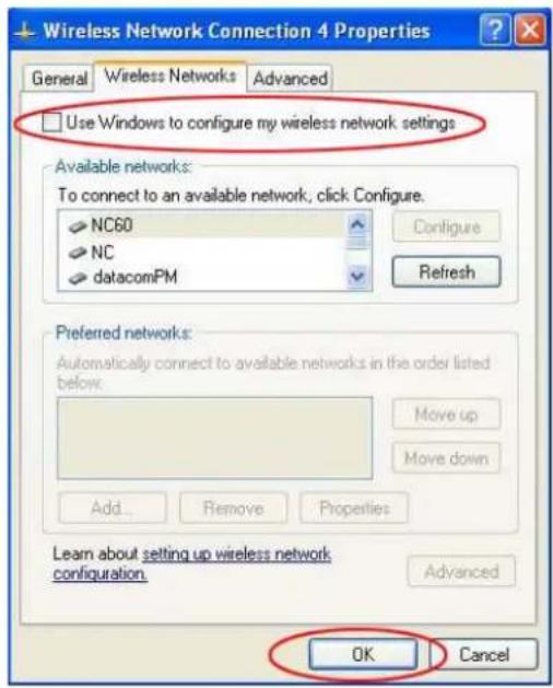 ATLANTIS-LAND NetFly U 108 - Disable "Windows XP Wireless Zero Configuration - 1