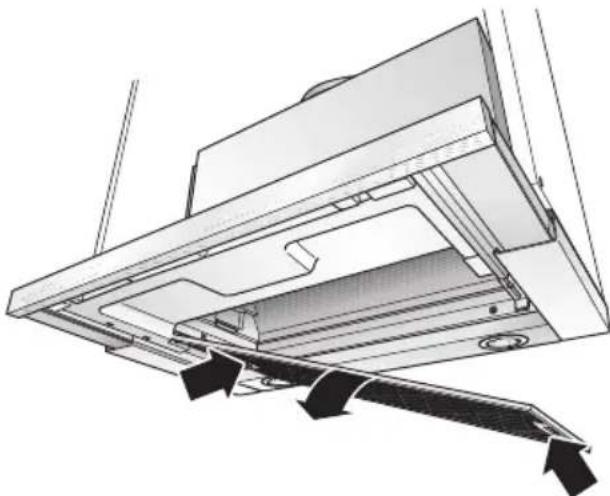 BALAY 3BT769 X - Removing and inserting the metal-mesh grease filters: - 2