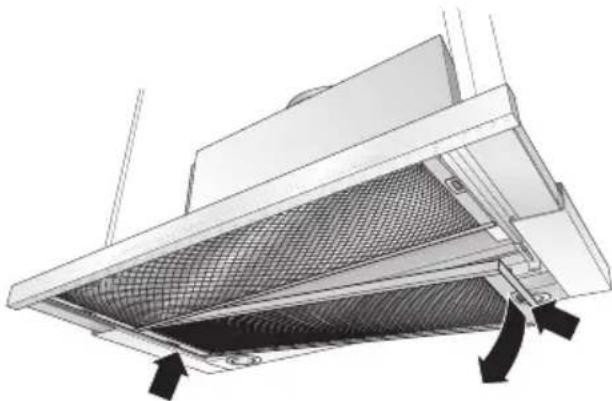 BALAY 3BT779 X - Aus- und Einbau den Metall-Fettfilter: - 1