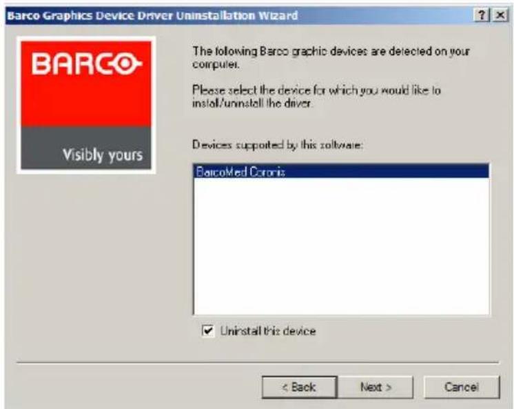 Barco MDNG2121 - Déinstallation des pilotes et du logiciel - 2