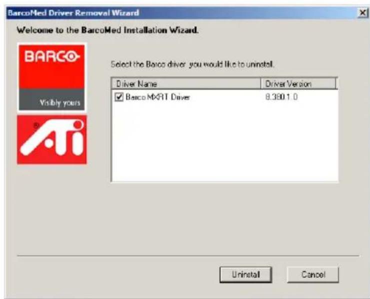 Barco MDNG2121 - Déinstallation des pilotes et du logiciel - 2