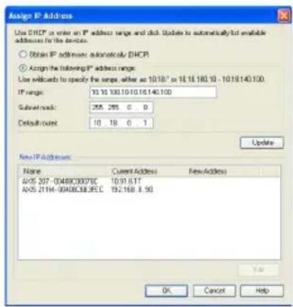 AXIS 211W - Asignación de direcciones IP en variedes dispositivos - 1