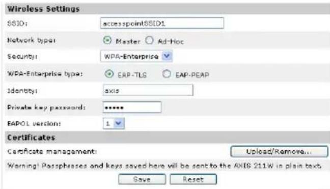 AXIS 211W - EAP-TLS - 1