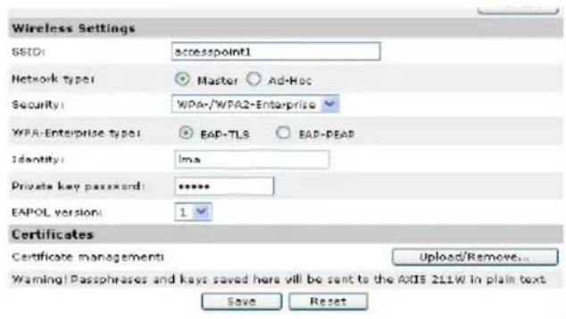 AXIS 211W - EAP-TLS - 1