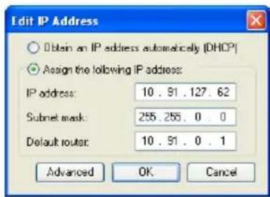 AXIS 211W - Eine IP-Adresse einem einzelnen Gerät zuweisen - 1