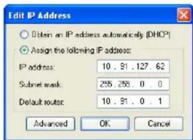 AXIS 211W - Asignacion de una direccion IP en un dispositivo individual - 1