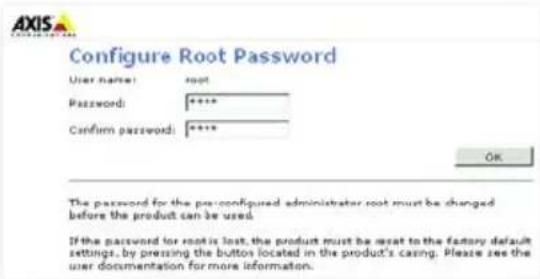 AXIS 207W - Impostazione della password - 1