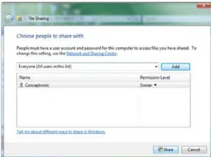 CONCEPTRONIC Media Giant - Fajlmegosztás Windows Vista esetében - 2