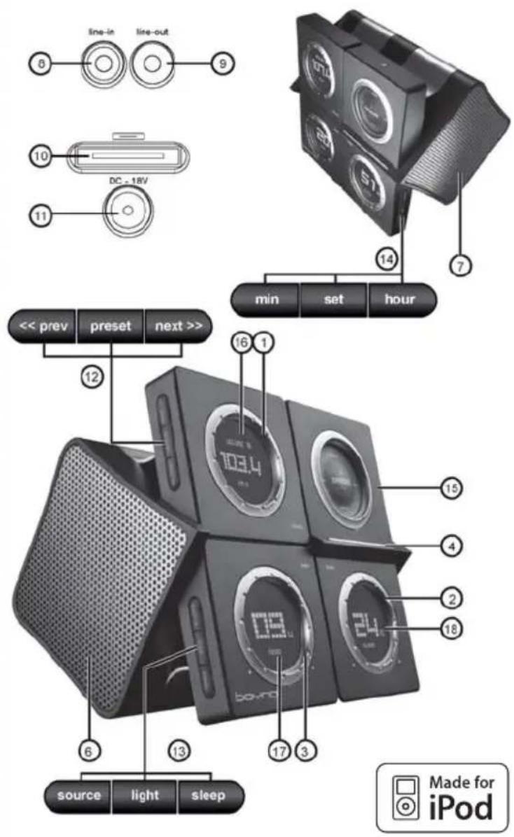 Boynq WakeUp iPod Speaker 129.110.05 - PRODUCT DRAWING &amp; ACCESOIRES - 1