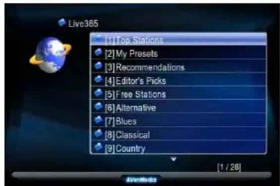 AVERMEDIA AVerLife Extreme Vision - Reproduzir rádio da Internet-Live 365^TM - 1