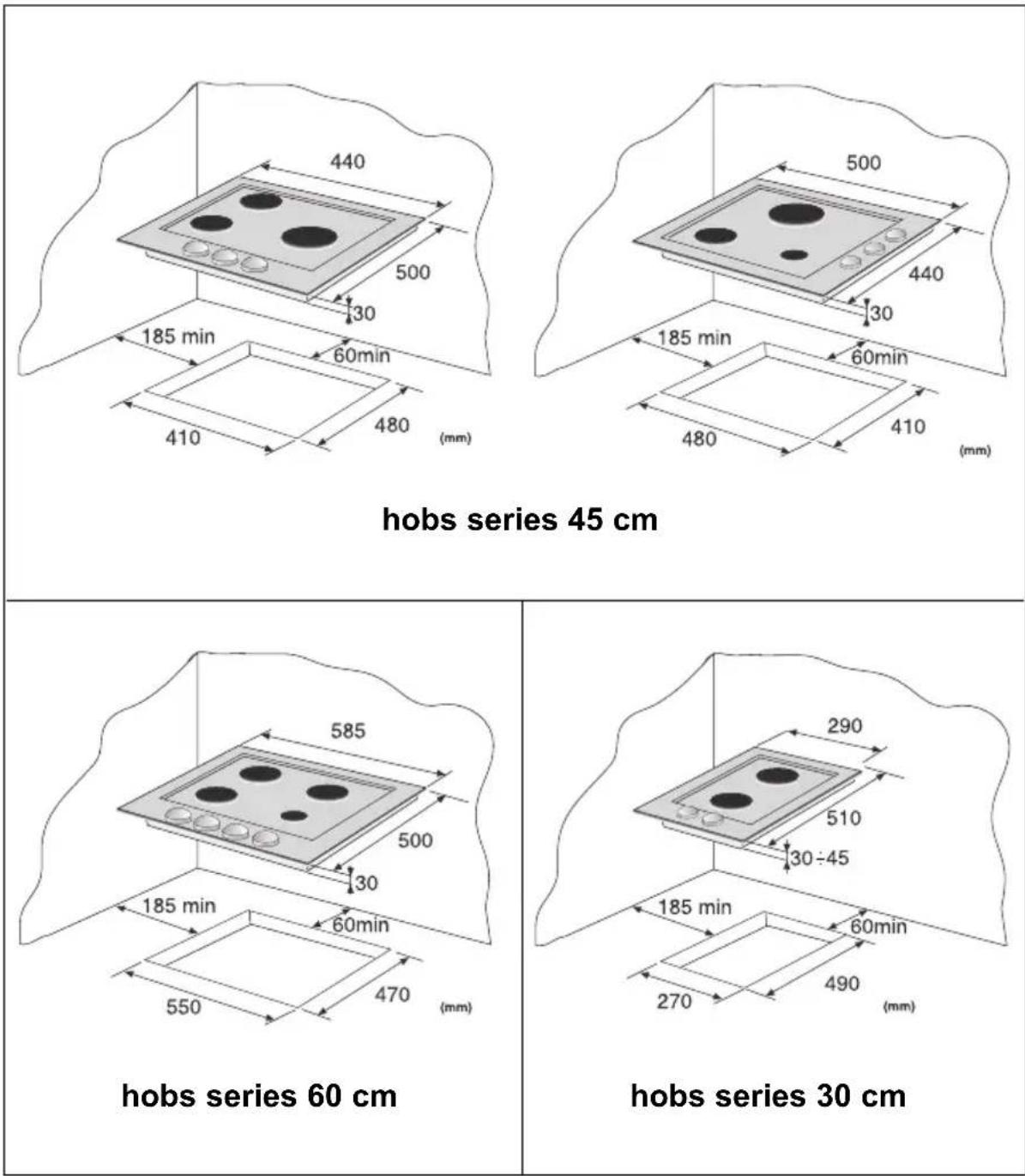 CDA HCE550BL - Instructions for building in the units - 1