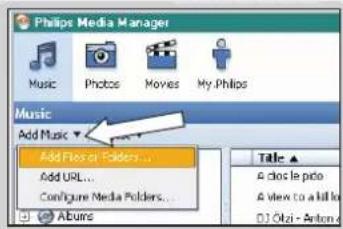PHILIPS SLA5500 - Ajout de fichiers au Media Manager - 2