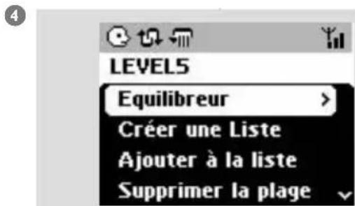 LEVELS Equilibreur > Créer une Liste Ajouter à la liste Supprimer la plage