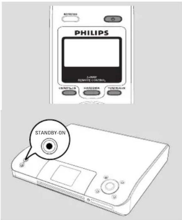 PHILIPS LAWAY REMOTE CONTROL COMPSOLED HARDIER TUNIFUAUX STANDBY-ON