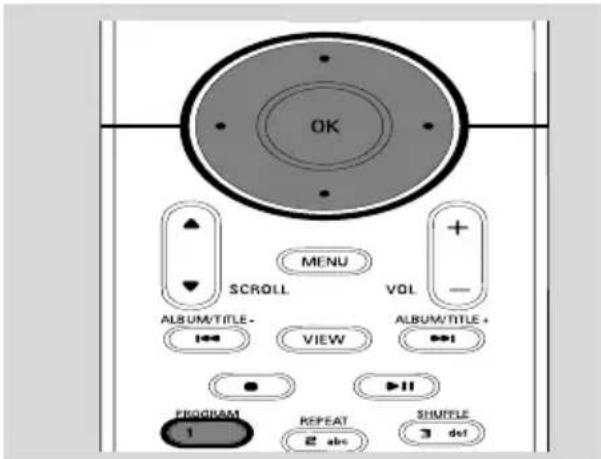 OK MENU VOL ALBUM/TITLE- VIEW ALBUM/TITLE+ PROGRAM REPEAT SHUFFLE 1 abc 3 def