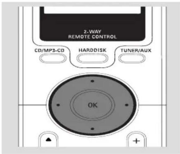 2-WAY REMOTE CONTROL CD/MP3-CD HARDDISK TUNER/AUX OK