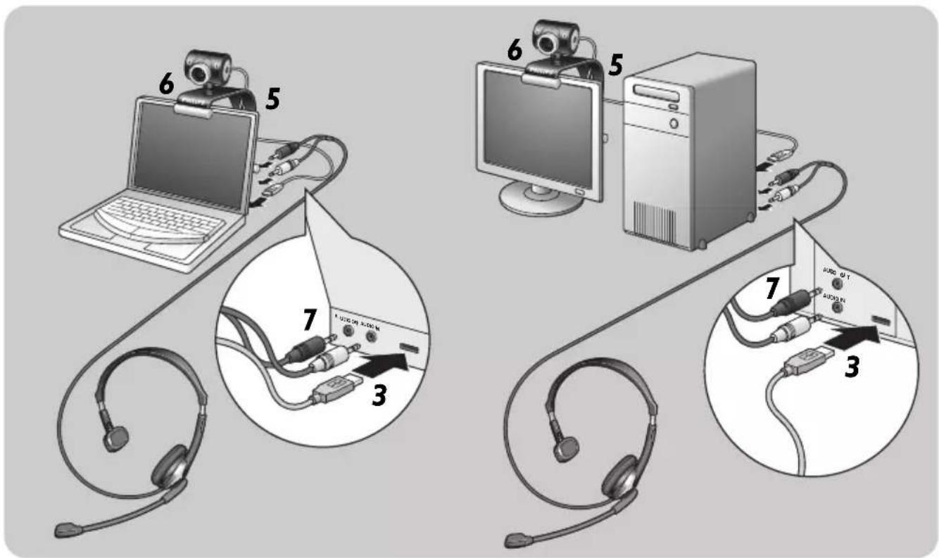 PHILIPS SPC520NC - Connexion de la WebCam à votre PC / ordinateur portable - 1