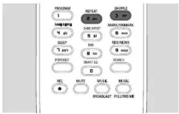 PHILIPS WACS7005 - Différents modes de lecture : REPEAT, SHUFFLE - 1