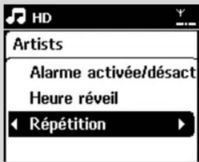PHILIPS WACS7005 - Réglage du mode de répétition - 1