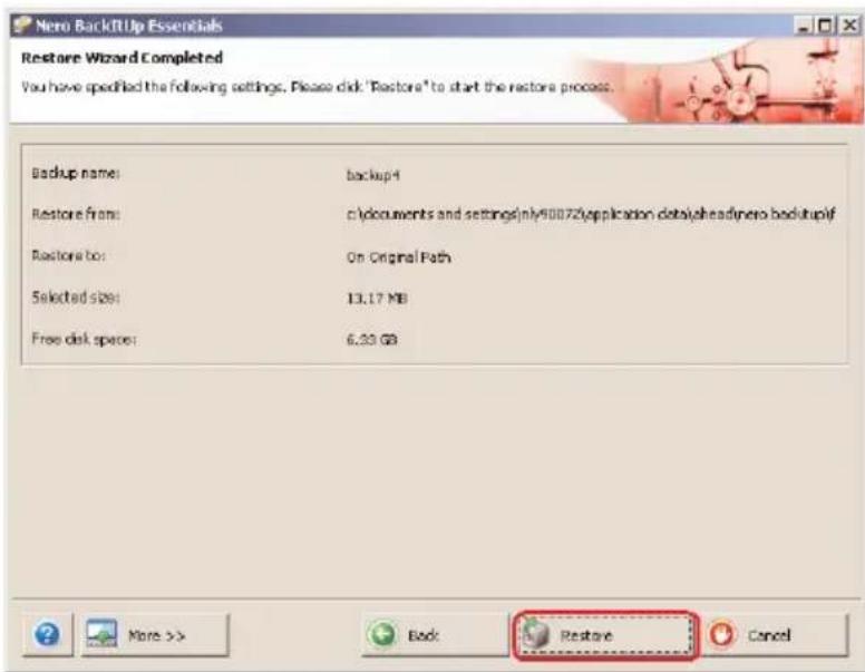 PHILIPS SPD5125CC - Comment restaurer une sauvegarde ? - 5