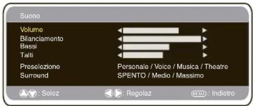 SANYO 42WPX1 - Menu suono - 1