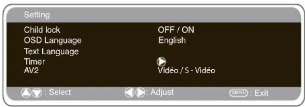 SANYO 42WPX1 - Setting menu - 1