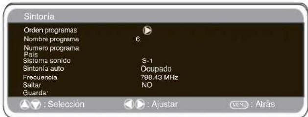 SANYO 42WPX1 - Menu de Predefinidos - 1