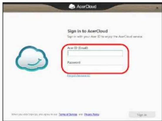 ACER CloudMobile S500 - Connectez-vous en utiliser votre Acer ID - 2