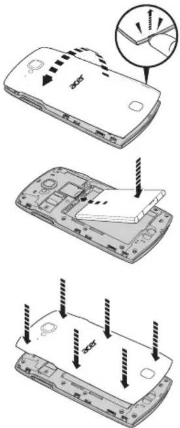 ACER CloudMobile S500 - Installer la batterie - 1