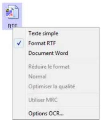 XEROX Documate 752 - Pour sélectionner un type de fichier pour le format texte : - 1