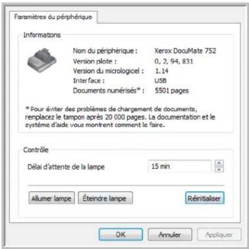 XEROX Documate 752 - Affichage de la configuration du périphérique - 2
