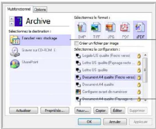 XEROX Documate 752 - Pour définir plusieurs dossiers pour le transfert vers stockage : - 1
