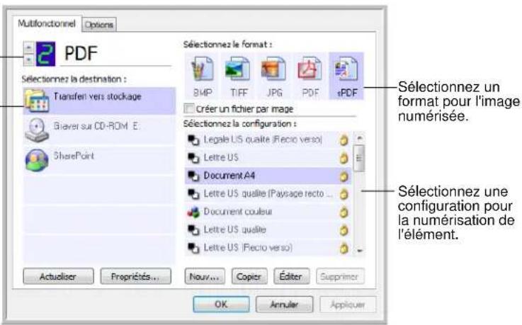 XEROX Documate 752 - Sélection de nouveaux paramètres pour un bouton - 1