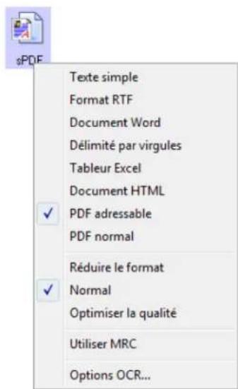 XEROX Documate 752 - Pour sélectionner un type de fichier pour le format texte : - 2
