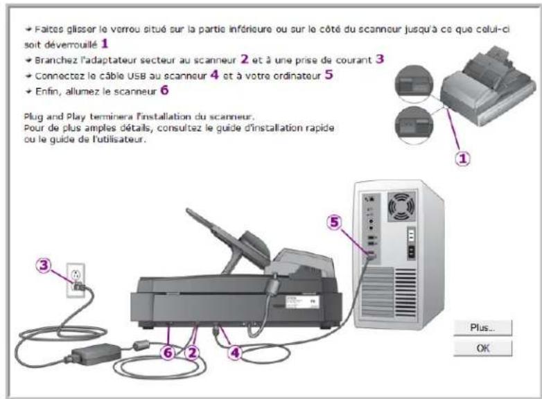 XEROX Documate 752 - Étape 4 : connexion du câble USB et mise sous tension - 4