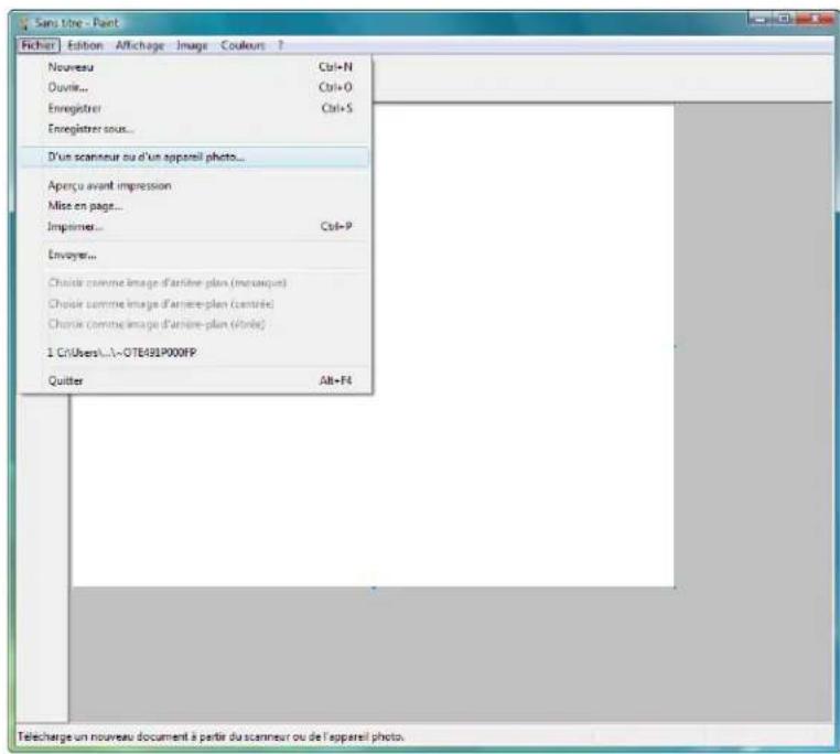 XEROX Documate 752 - Pour numériser en utilisant WIA à partir de microsoft paint : - 1