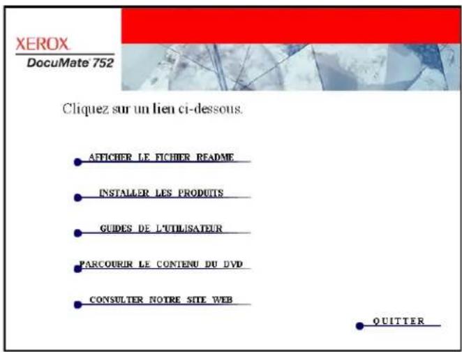XEROX Documate 752 - Pour installer les logiciels : - 1