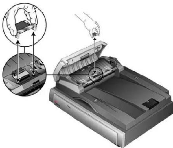 XEROX Documate 752 - Pour remplacer le bloc du tampon de l'aad : - 2