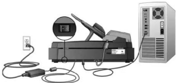 XEROX Documate 752 - Étape 4 : connexion du câble USB et mise sous tension - 2