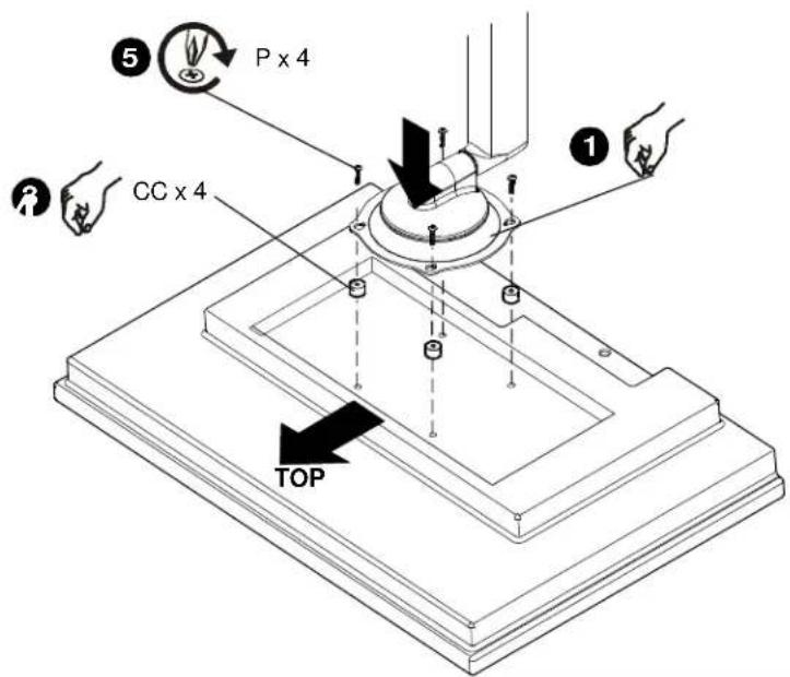 Chief iCMPSA4T02 - Fästhålsmönster 100 x 100 mm - infällda hål - 4