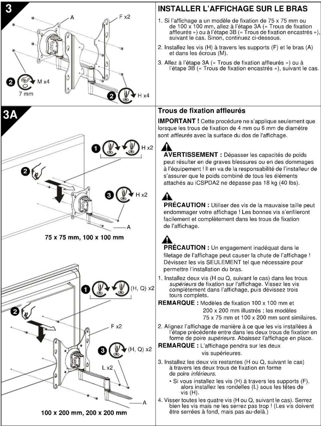 Chief iCSPDA2T02 - Furos de montagem à face - 5
