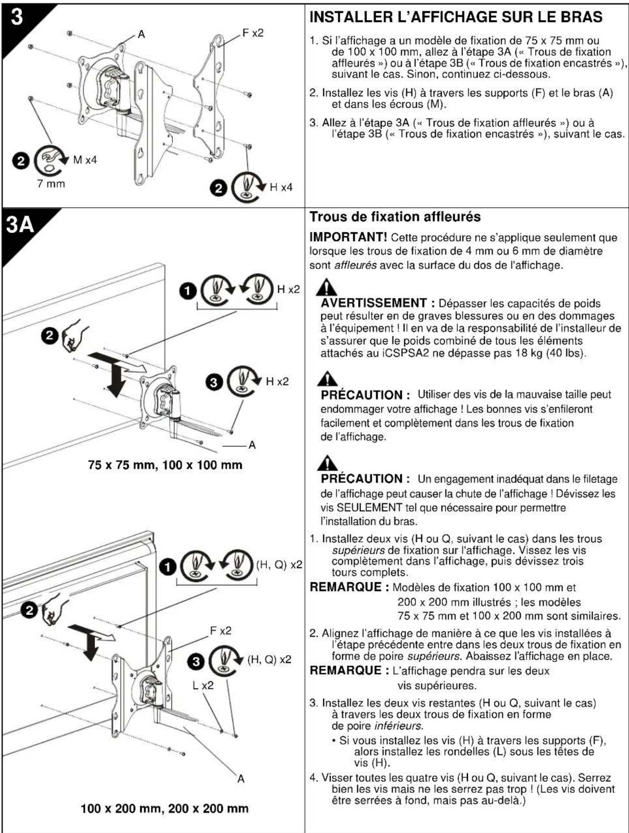 Chief iCSPSA2T02 - Furos de montagem à face - 5