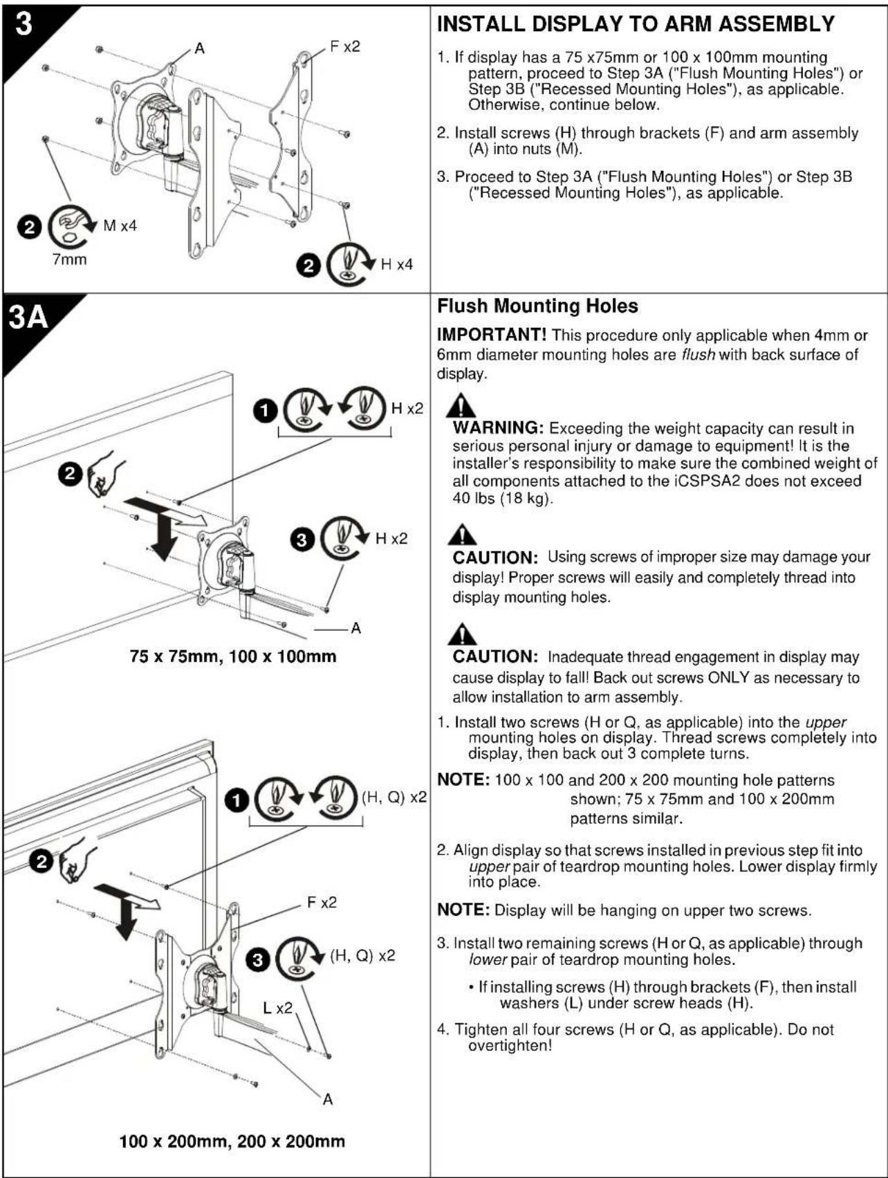 Chief iCSPSA2T02 - INSTALL ARM ASSEMBLY TO WALL PLATE - 5