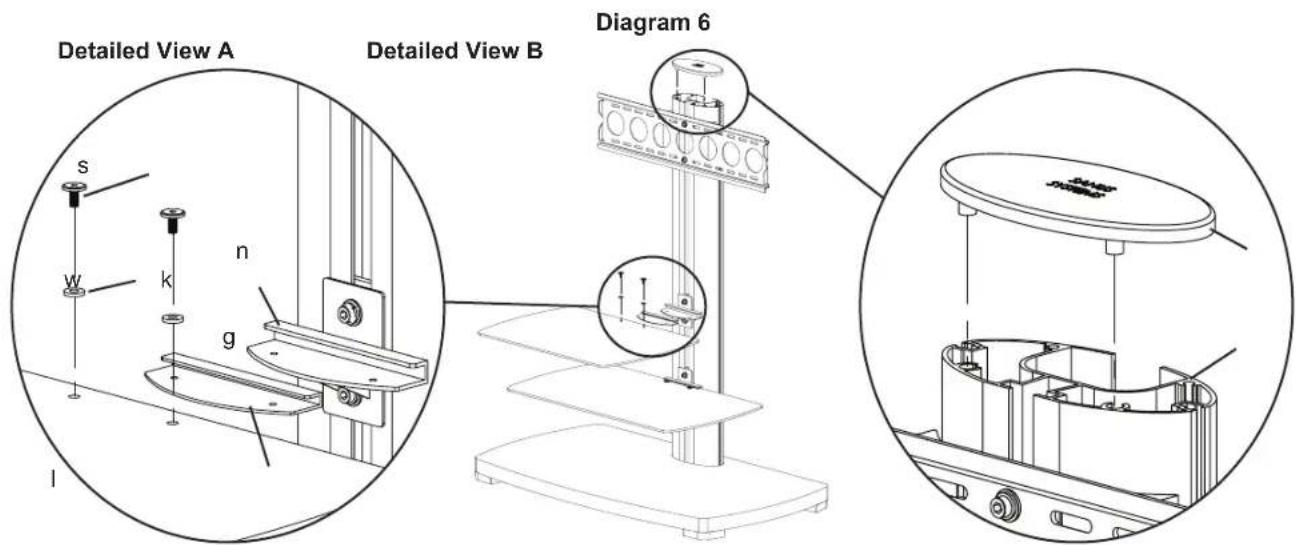Chief PFFP2B - Note: The smaller Glass Shelf is typically installed above the larger Glass Shelf. - 1