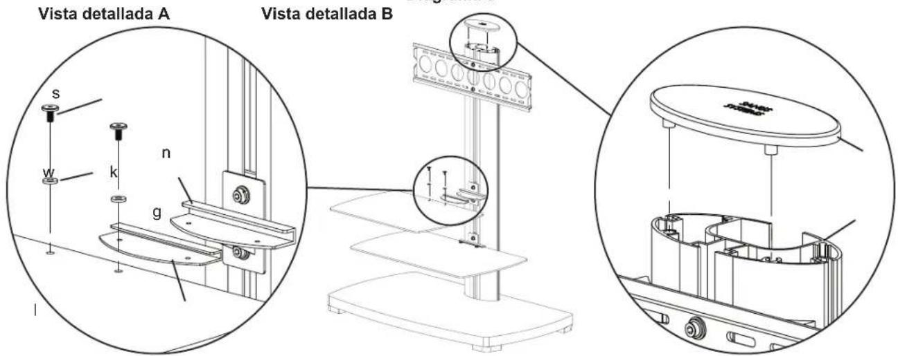 Chief PFFP2B - Nota: En general, la repisa de vidrio másPICA se colocata encaima de la repisa de vidrio más grande. Diagrama 6 - 1